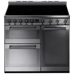 Smeg SY93I Symphony Induction Range Cooker, Stainless Steel Stainless Steel